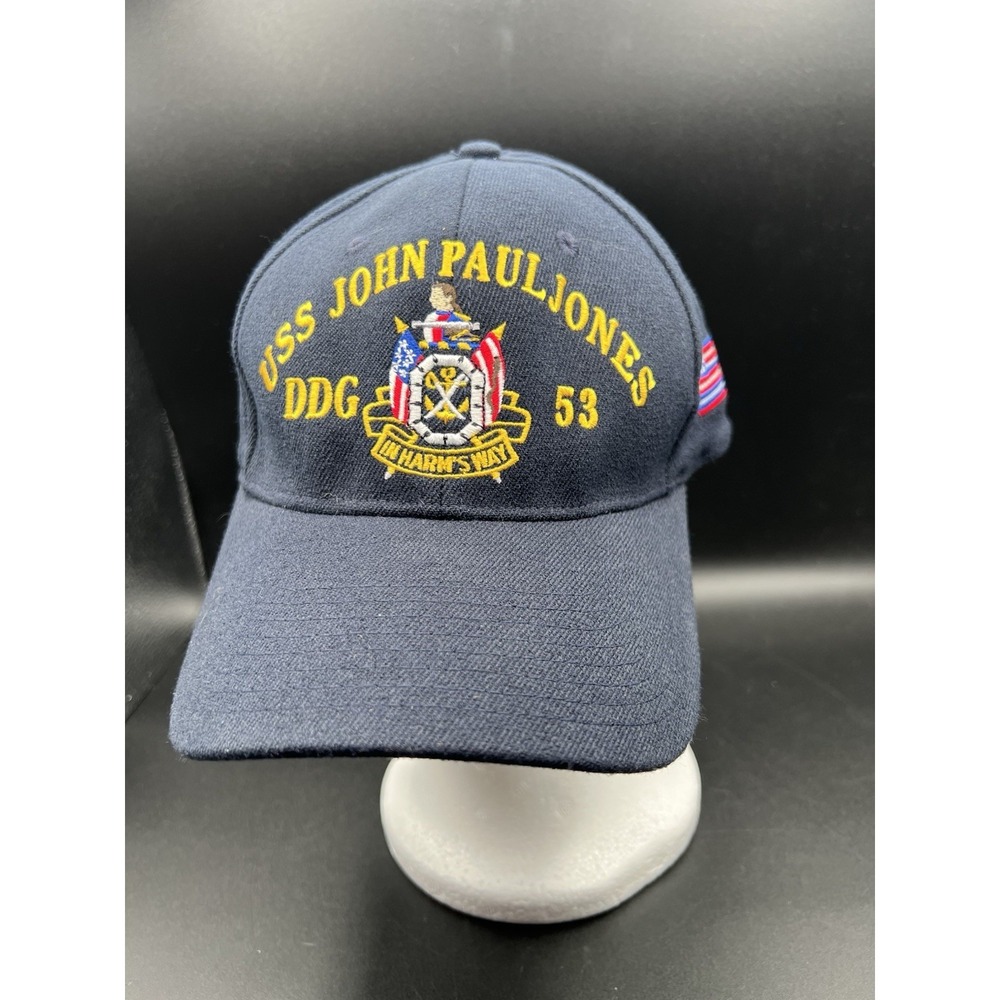 The Corps USS John Paul Jones DDG 53 ETT Logo Black Baseball Cap Hat One Size